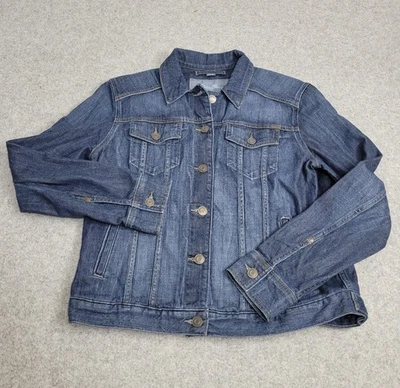 Женская куртка Eddie Bauer большая синяя джинсовая ткань джинсовая ткань водитель грузовика на пуговицах спереди повседневная - Изображение 1 из 4