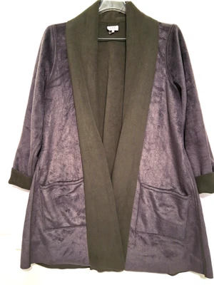 LOGO Reversible Polar Fleece Coat Jacket Wrap Steel Gray & Green Size Medium EUC - Image 1 of 4