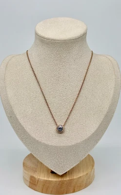 New 100% Authentic Pandora Rose Gold Round Sparkle Halo Necklace 386240CZ-45 - Image 1 of 4