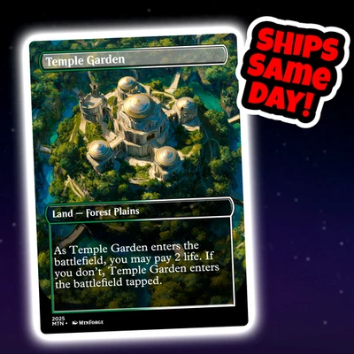 Temple Garden - Custom Art Magic: The Gathering Playtest Card - Commander EDH - Image 1 of 4