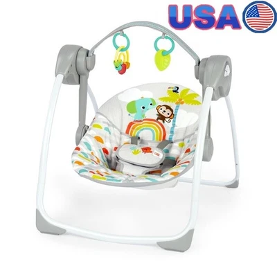 Columpio Portátil Bebé Compacto 6 Velocidades con Juguetes 10 Melodías Arnés Ajustable Nuevo Foto 1 de 4