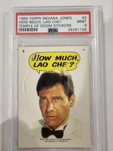 1984 Topps Indiana Jones #2 ¿Cuánto, Lao Che? Pegatinas Temple of Doom - Imagen 1 de 2