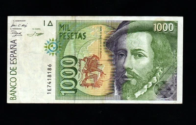 1000 PESETAS VERY FINE   BANKNOTE  FROM  SPAIN  1992   PICK-163 - Image 1 of 2