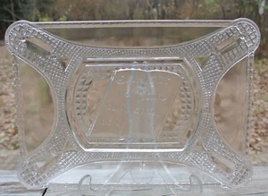 Antique Curtain Tie Back Tray Early American Pattern Glass Adams & Co  - Bild 1 von 6