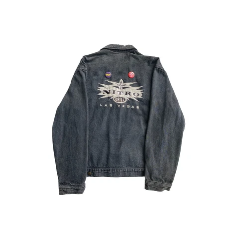 1990s Vintage WCW Wrestling Monday Night Nitro Grill Crew Tour Denim Jacket Cover
