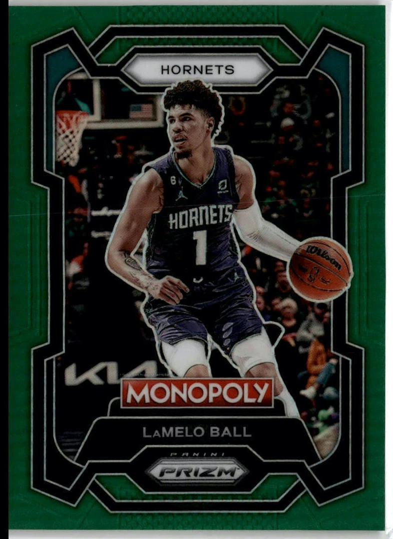 2023-24 Panini Prizm Monopoly #13 LaMelo Ball Green #/24 Charlotte Hornets