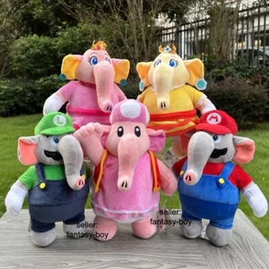 5X Super Mario Bros Wonder Toadette Peach Daisy Luigi Elephant Family Plush Toys - Picture 1 of 24