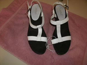 Merons Damen Weiß Plateau Sandalen Neu Ohne Etikett Gr. 9 - Bild 1 von 6