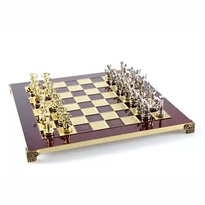 Giants Battle Chess Set Gold & Silver Chessmen Board 36cm Manopoulos S18RED - Picture 1 of 7
