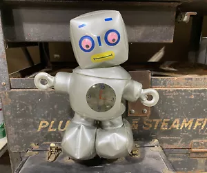 Vintage 70s 80s TOMY PLA JAPAN Inflatable Robot Toy Play Clock Belly - Picture 1 of 16
