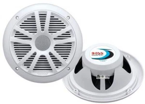 2) New Boss Audio MR6W 6.5" 180W Dual Cone Marine/Boat Speakers Stereo- White - Picture 1 of 5