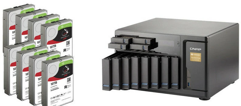 QNAP TVS-1282T NAS Tower Eingebauter Ethernet-Anschluss Schwarz TVS-1282T-I7-64G