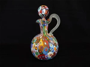 Murano Fratelli Toso Millefiori Cruet w/Stopper Cane Glass - Picture 1 of 16