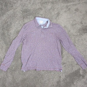 Faherty Shirt Mens Large Red Striped Organic Cotton Henley Pullover - Picture 1 of 10