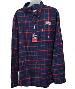 Chaps Performance Men XXL Button Down Flannel Shirt Navy/ Red New - Picture 1 of 9