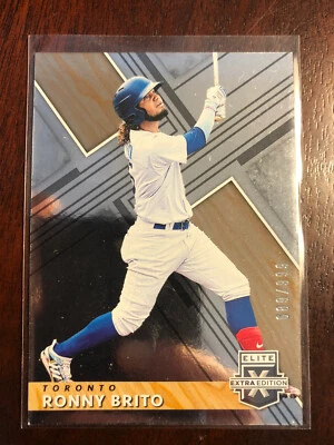 2019 Elite Extra Edition Ronny Brito Prospect Card. Serial #/999. Card #135. - Image 1 of 2