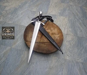 Handgeschmiedetes Kohlenstoffstahl Wikinger Schwert scharf Mittelalter Bewaffnung mit Scheide Geschenk - Bild 1 von 5