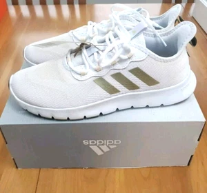 NEW - ADIDAS Nario Move Running Sneakers Ladies Size 9.5 White/Sandy Beige - Picture 1 of 7