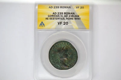 Gordian III (AD 238-244). AE sestertius (30mm). ANACS VF-20.  Amazing coin!! - Image 1 of 4