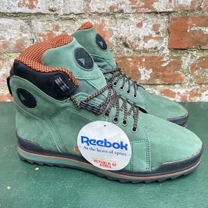 Reebok Deadstock 80s Hiking Trainers UK 9 Green Suede Boots Vintage Korea Rare - Bild 1 von 18