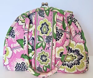 Vera Bradley Priscilla Pink Eloise Bag Kisslock Satchel Purse Hand Bag EUC - Picture 1 of 6