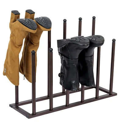 Отдельно стоящая стойка-органайзер для обуви из черного металла, стойка для хранения сапог для прихожей - Изображение 1 из 4