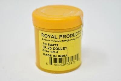 Lot of 4 Pcs. Royal Products 53472 ER-20 Size 8mm Collet Foto 1 de 3