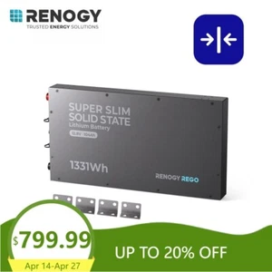 Renogy REGO - 12.8V 104Ah Super Slim Solid State Lithium Iron Phosphate Battery - Picture 1 of 8