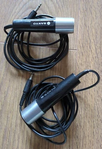 2 x Microfono Dinamico Vintage SANYO Argento Nero IMP 500 Made in Japan Cablato - Foto 1 di 5