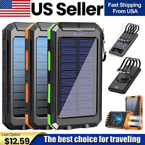 Super 10000000mAh USB Portable Charger Solar Power Bank for Cell Phone 2025 - Picture 1 of 34