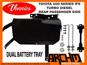 VONNIES PASSENGER REAR DUAL BATTERY TRAY SYSTEM FOR TOYOTA 100 SERIES IFS 98-07 - Picture 1 of 2