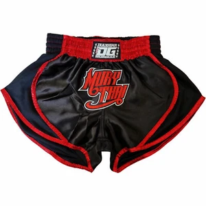 PANTALONES CORTOS NEGROS ROJOS RUNNER 22 KICKBOXING ENTRENAMIENTO LUCHA MUAY THAI (XS-L) - Imagen 1 de 9