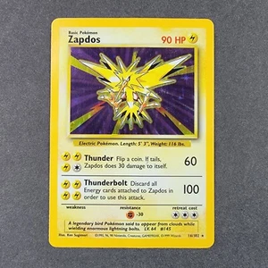 Zapdos Holo Rare 16/102 Base Set Pokemon Card HEAVY PLAY - Picture 1 of 2