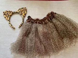Children's leopard Tutu Skirt & cat Headband set, party, dressing up outfit, - Picture 1 of 3