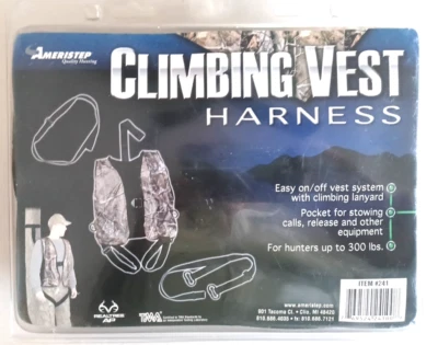 Climbing Hunting Vest Ameristep Harness Camo w Lanyard NEW Sealed - Image 1 of 4