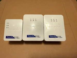 Set of 3 Netgear Powerline AV500 Gigabit Powerline Adapters - Picture 1 of 2