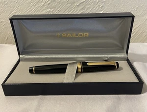SAILOR Fountain Pen Profit Realo Black Resin New 1911 14K Writing instrument - Picture 1 of 13