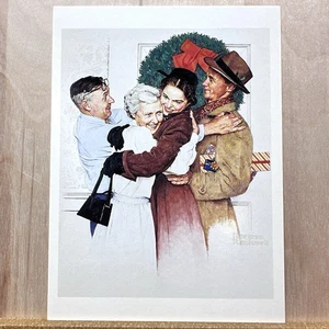 Corona familiar Norman Rockwell Home for Christmas (1955) postal vintage 1996 - Imagen 1 de 3