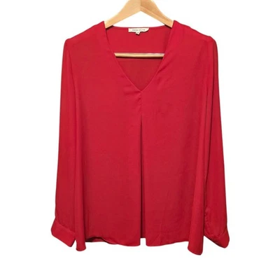 Blusa Pullover Rosa + Oliva Cuello en V Mujer XL Roja Clásica Oficina Madura Carrera Foto 1 de 4