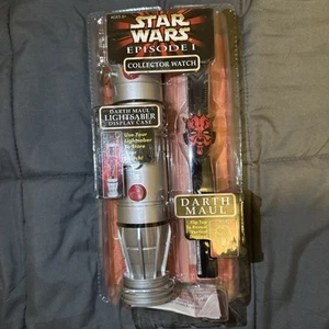 1999 Star Wars Episode 1 Darth Maul COLLECTOR WATCH With LIGHTSABER Display Case - Picture 1 of 4
