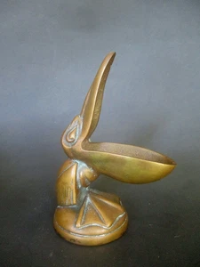 VINTAGE 1930'S ART DECO BRONZE PELICAN PIPE REST - ASHTRAY - AUSTRIA - Picture 1 of 5