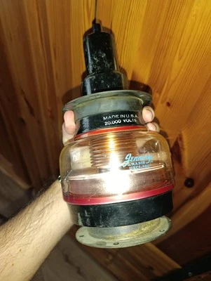 (Sin probar.) TUBO CONDENSADOR DE VACÍO JENNINGS RADIO UXCF 500 20KV de colección Foto 1 de 4
