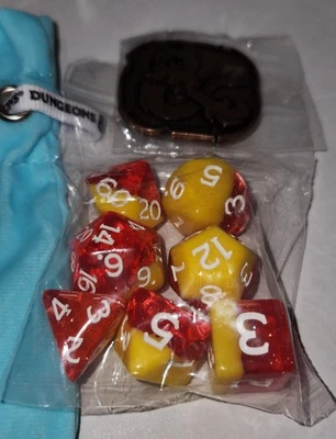 D&D Sirius Dados Bostezo Portal Común Melocotón Domingo y Rabia Juego de Bolsa de Monedas Foto 1 de 4