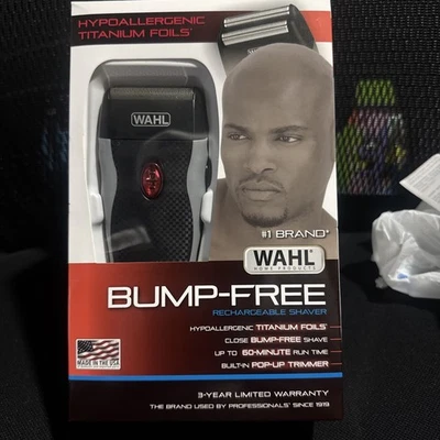 Wahl 7339-300 Bump Free Men's Rechargeable Titanium Foil Shaver + Pop-Up Trimmer - Image 1 of 4