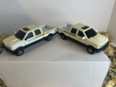 Ertl John Deere White Pickup Truck Die-Cast 8” Length-Set Of Two - Image 1 of 4