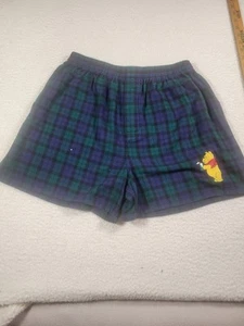 The Disney Store Youth Shorts Large Blue Plaid With Winnie The Pooh Embroidered - Picture 1 of 8