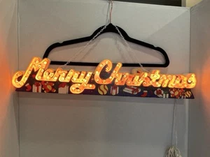 Vintage Merry Christmas Schild Holiday beleuchtet JoyBrite 71 Lichter funktionstüchtig 1996 - Bild 1 von 8