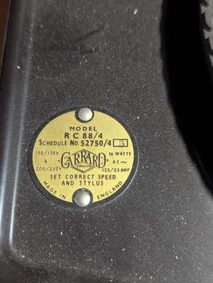 Vintage Garrard RC 88/4 Turntable parts:Lever,knobs,spindle,washer and more - Image 1 of 4