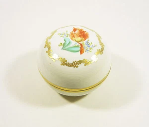 HEREND, TULIPE "FT" WICKER BONBONNIERE, HANDPAINTED PORCELAIN ! (J061) - Picture 1 of 9