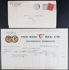 Facture MayfairStamps US 1922 Maryland The Red « C » Oil Co. Baltimore à Samos VA